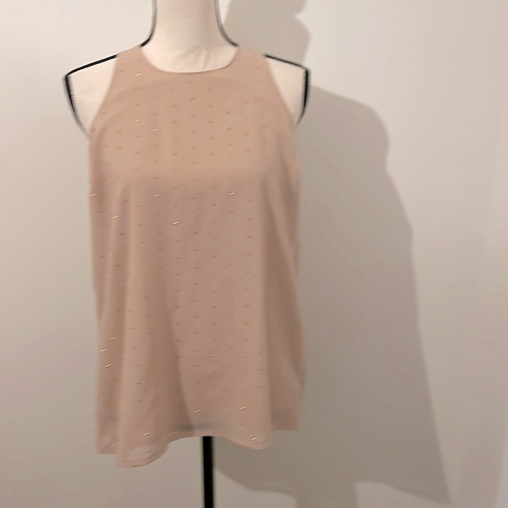 Gold beaded fully lined top NWOT